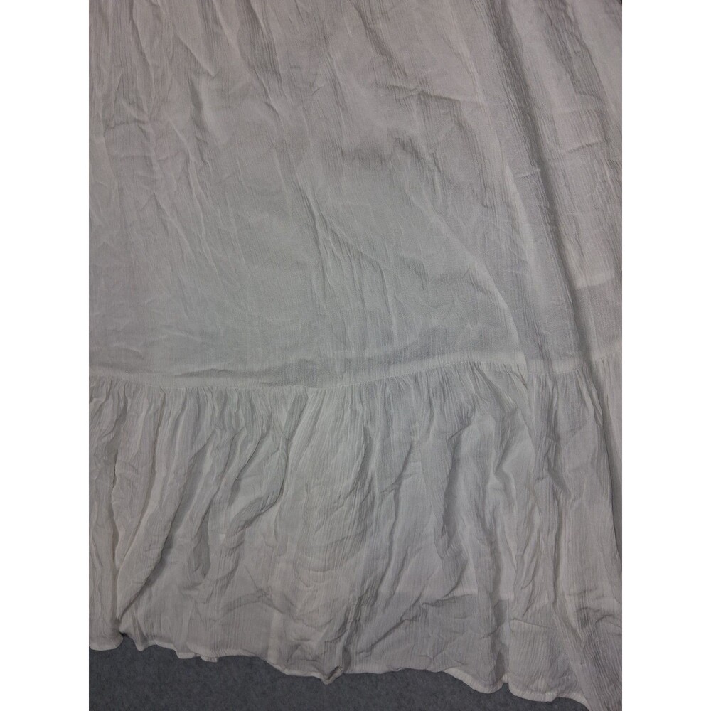 Z Supply Smocked tiered Crinkle Gauze Maxi Dress Size L White Cottagecore Boho - Picture 6 of 12